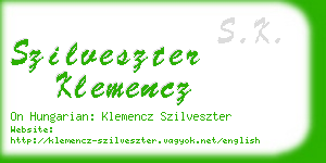 szilveszter klemencz business card